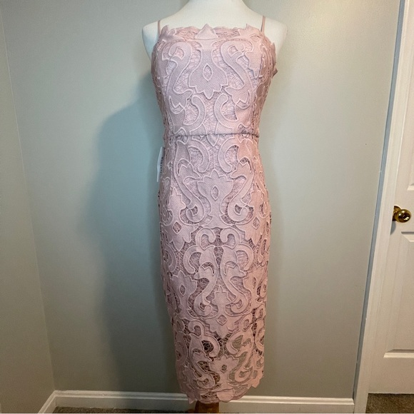 Bardot Lina Lace Sheath Dress Pink Rose 8 - Picture 2 of 8